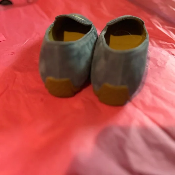 Talbots Women’s size 6.6 Light Blue Suede Loafers with Bee Design never worn - Picture 8 of 11